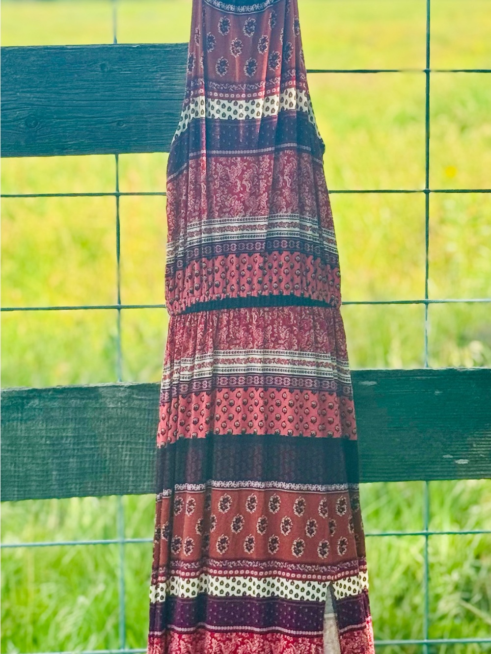 American Eagle Soft & Sexy XXS Boho Paisley Maxi Dress Side Slit